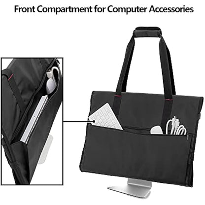 Trunab Monitor Carry Case Compatible with iMac 21.5" Desktop Computer/24’’ iMac /24’’ Monitors, Protective Monitor Dust Cover for iMac Screen and Accessories, Black - Patented Design