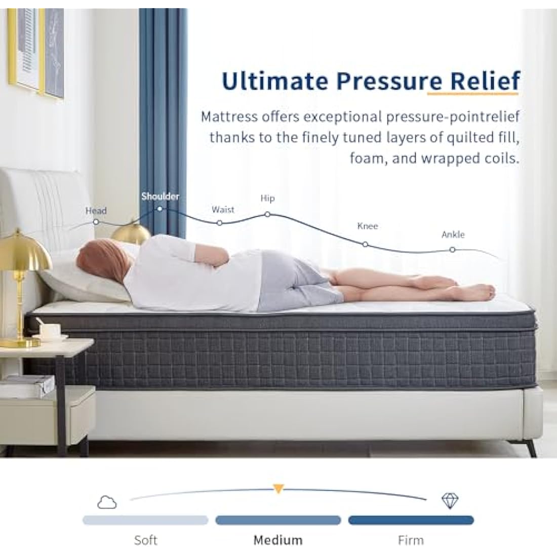 SuiLong 3FT Single Mattress, 12 Inch Memory Foam Individually Spring Hybrid Mattress, Orthopedic Mattresses for Back Pain Relief, Edge Support, Medium Feel (3ft by 6ft3, 90cm x 190cm x 30cm)