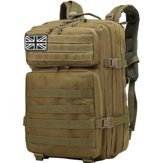 Delgeo 45L Military Tactical Backpacks Molle Army Assault Pack 3 Day Bug Out Bag Hiking Treeking Camouflage Hunting Rucksack