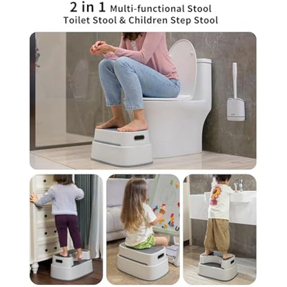 MR.SIGA Toilet Stool Squat Adult, Bathroom Stool Heavy Duty, Anti Slip Toilet Step for Bathroom, Toddler Step for Kids