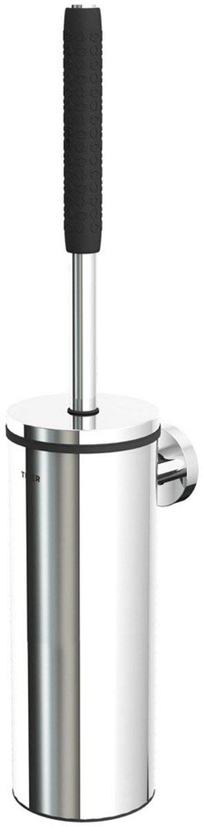 Tiger Boston Comfort & Safety Toilet Brush and Holder, Stainless Steel Polished, 9 x 46.9 x 12.6 cm
