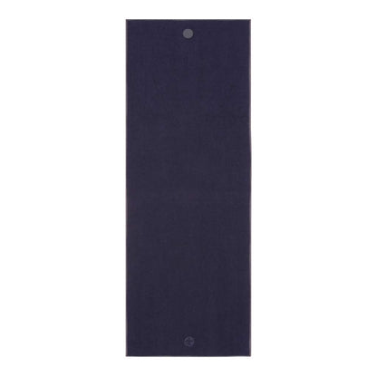 Manduka Yogitoes Yoga Towel ? Rubber Grip Dots Non-Slip Bottom, Quick Dry Fitness Towel for Hot Yoga, Pilates, Exercise - 79 Inch, Midnight