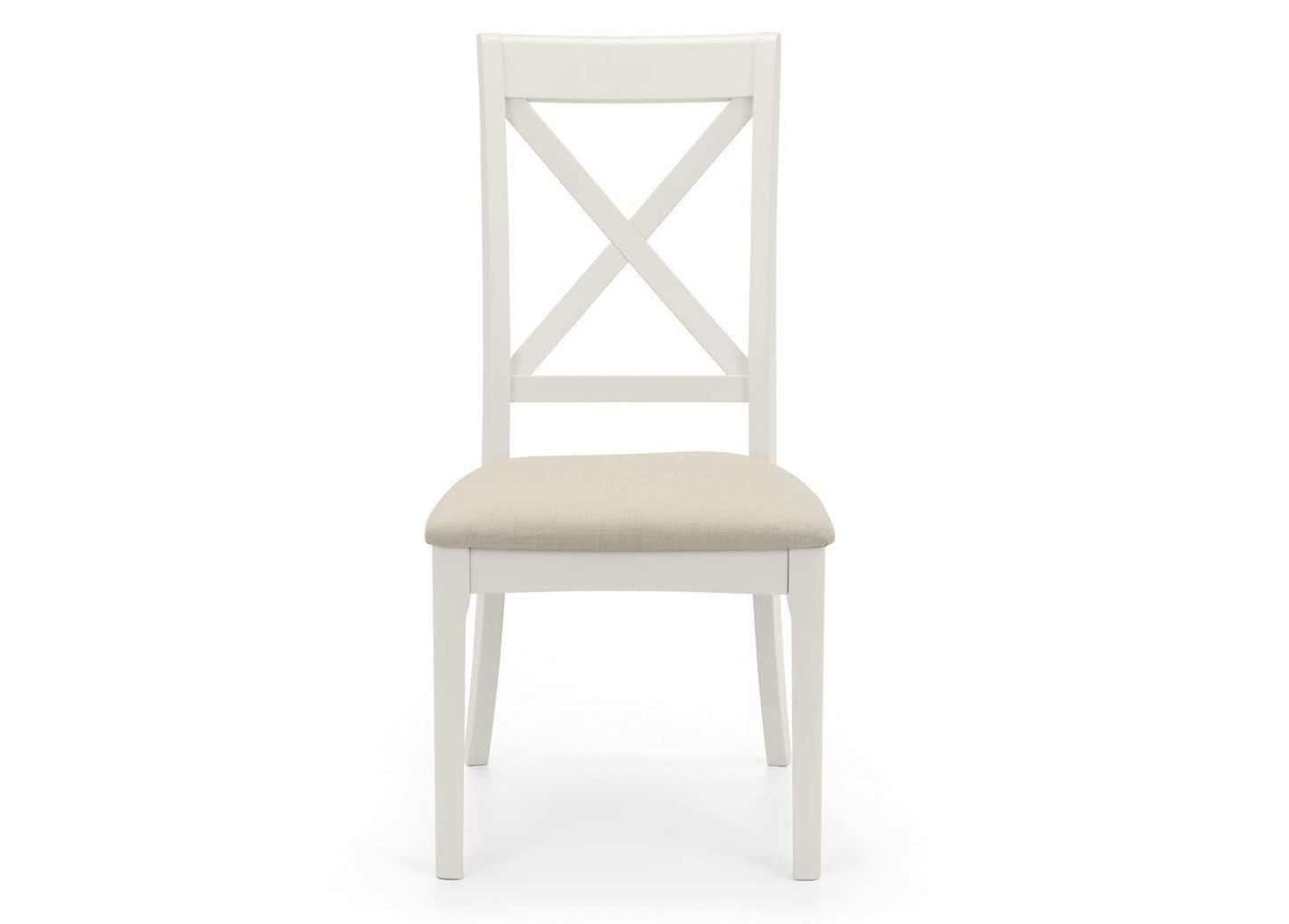 Julian Bowen Provence Dining Chairs, Set of 2, Ivory - H98 x W58 x D48cm