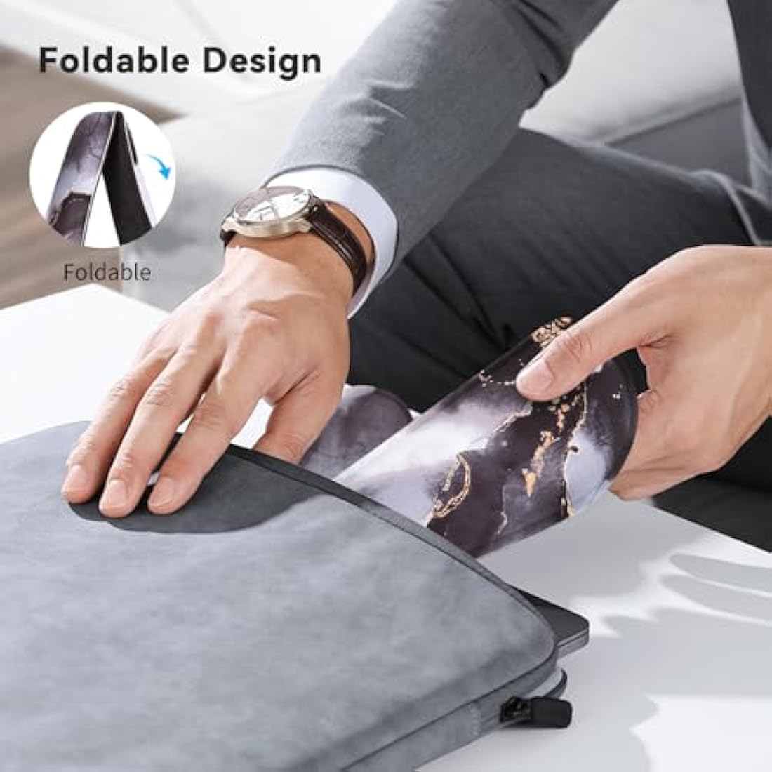 ZIBLY Wrist Rest Keyboard and Mouse Set - Non-Slip Ergonomic Wrist Cushion Support Pad - Easy Typing, Pain Relief – Premium Silky Gel Memory Foam for Work from Home Gaming Computer Laptop
