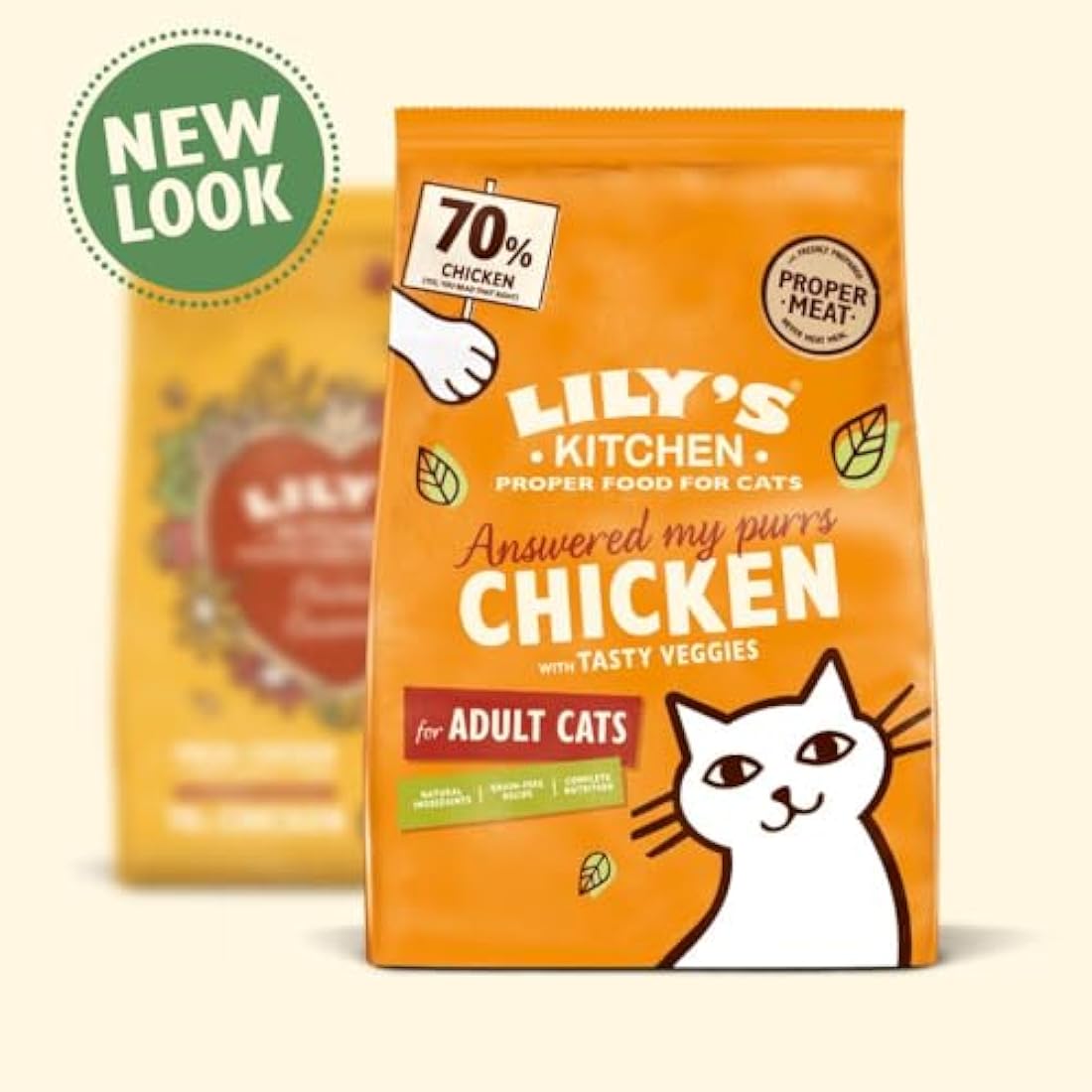 Lily's Kitchen Made with Natural Ingredients Adult Dry Cat Food Bag Chicken with Veggies Grain-Free Recipe 2kg