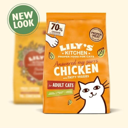 Lily's Kitchen Made with Natural Ingredients Adult Dry Cat Food Bag Chicken with Veggies Grain-Free Recipe 2kg