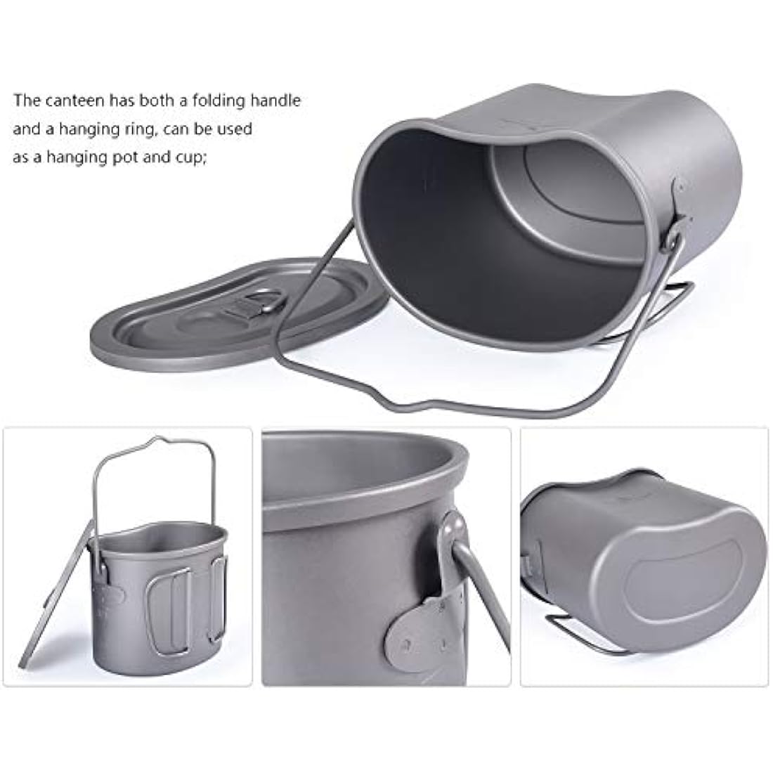 Boundless Voyage Titanium Wood Burning Stove Portable Caming Stove with Camping Pot 2 in 1 Ultralight Cooking Burner with Mesh Bag Ti1513B