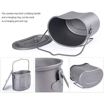 Boundless Voyage Titanium Wood Burning Stove Portable Caming Stove with Camping Pot 2 in 1 Ultralight Cooking Burner with Mesh Bag Ti1513B