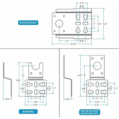 Onlyfire Universal Barbecue Grill Stainless Steel Rotisserie Motor Bracket Set