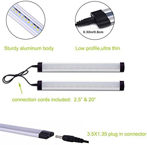 AlBOO Under Cabinet Kitchen Lights Wired LED 6000K Dimmable, 28cm Under Cupboard Kitchen Lights 12V Plug in with Mains