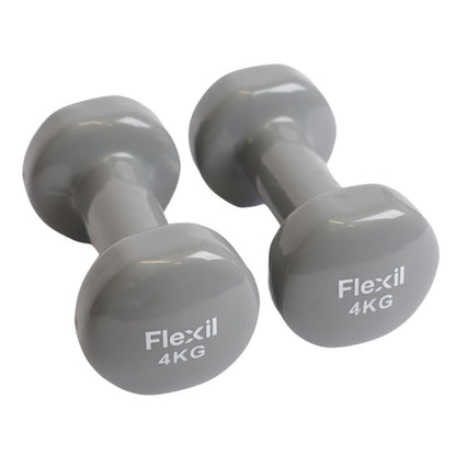 Vinyl Dumbbell Weights | Set Of Hand Weights | Home Gym Equipment | Comfortable grip (4, Kilograms)