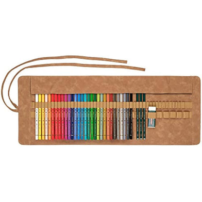 Faber-Castell Art & Graphic Polychromos Colour Pencil, Multicoloured, Pencil Roll Of 34, For Art, Craft, Drawing, Sketching, Home, School, University, Colouring