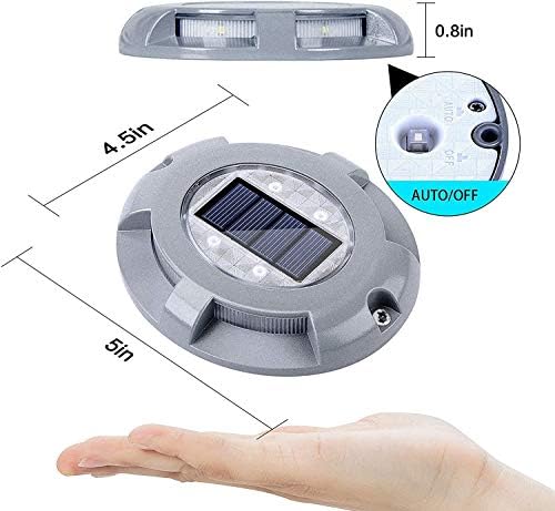 Siedinlar Solar Deck Lights Outdoor Waterproof Ground Light Solar Lights Outdoor Garden for Pathway Driveway Step Dock 4 Pack (Blue)