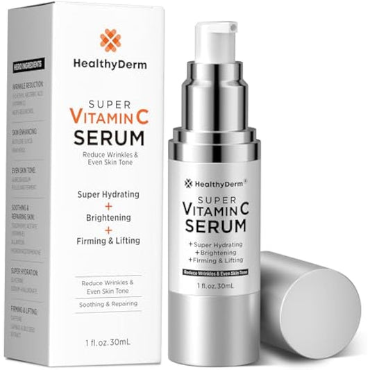 Women's Super Vitamin Face Serum: Anti Aging Facial Skin Care with Hyaluronic Acid, Niacinamide, Peptides, Vit C, E- Face Cream for Mature Women Over 70 60 50
