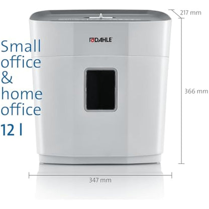 Dahle PaperSAFE 120 Paper Shredder (8 Sheets, Oil-Free, Jam Protection, Cross-Cut, for Home-Office) Grey,36.6 x 34.7 x 21.7cm