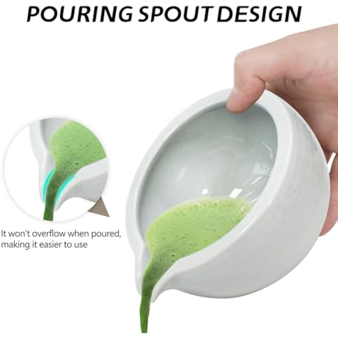 Artcome Matcha Ceremony Kit for Japanese Tea Ceremony, Bowl with Pouring Spout, Whisk, Tea Scoop, Matcha Powder Strainer, Matcha Tea Set for Making Usucha, Koicha and Matcha Latte (Cyan)