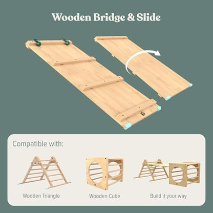 TP Toys, Active Tots, Pikler Style Wooden Indoor Baby and Toddler Ladder, Slide or Bridge, for use with TP Triangle or Climbing Cube, Interative Play, 12 Months+,Wood