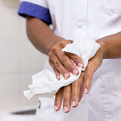 Tork 130043 Wiping Paper Plus / 2 Ply Absorbent Multipurpose Paper Sheets Suitable for Tork W4 Top Pak System / White / 38.5cm x 10.8cm / 200 Sheets