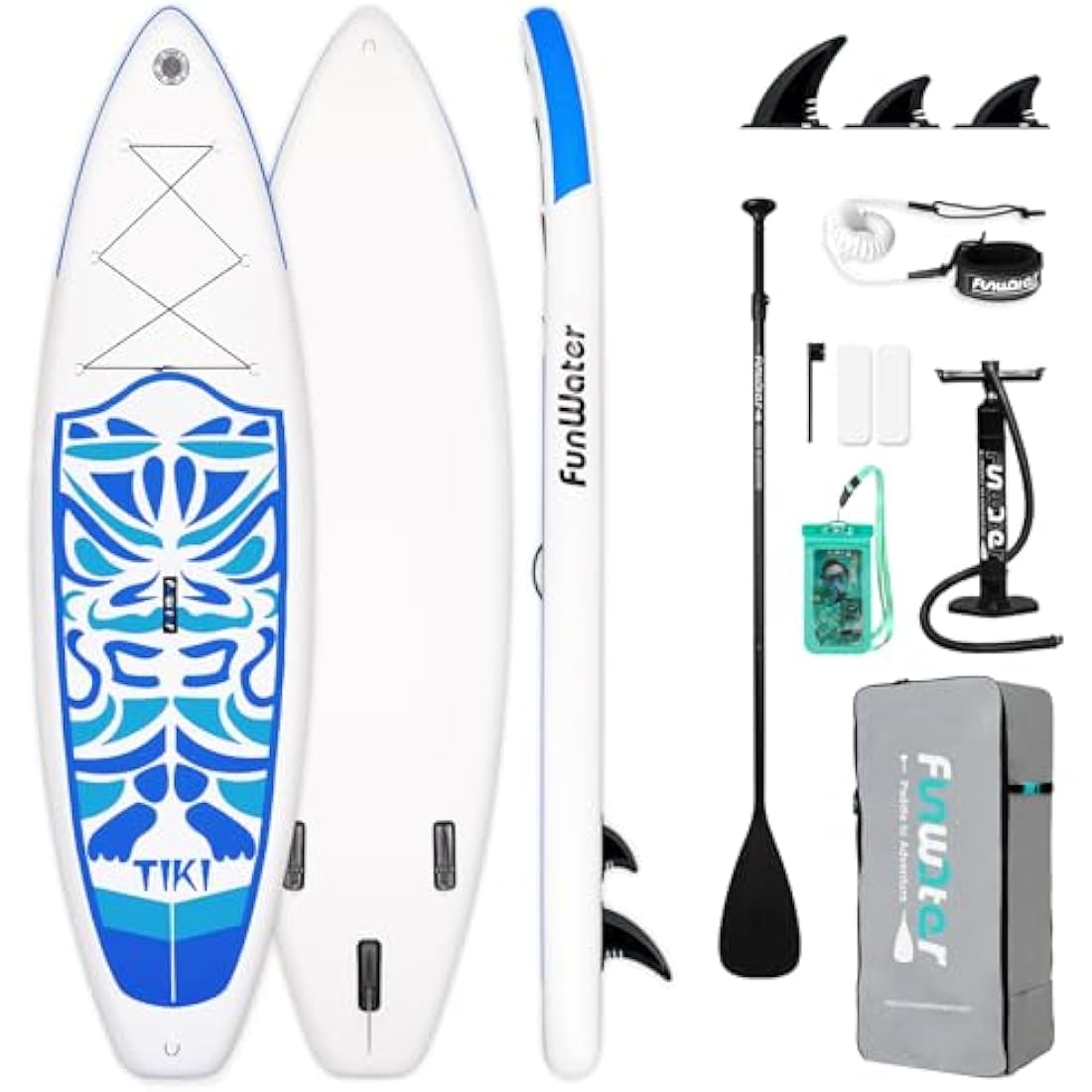 FunWater Inflatable Stand UP Paddle Board Ultra-Light Green Pink Everything Included ISUP, Adj Paddle, Pump, SUP Backpack, Leash, Waterproof Bag, Non-Slip Deckpad Youth