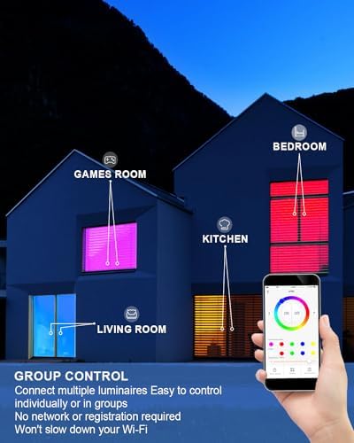 VARICART Smart LED Downlights for Ceiling Alexa, 10W Bluetooth RGB Colour Changing Spot Lights, Dimmable Recessed Ceiling Lights Warm White 2700K, APP Control for Living Room Bedroom Kitchen, 6 Pcs