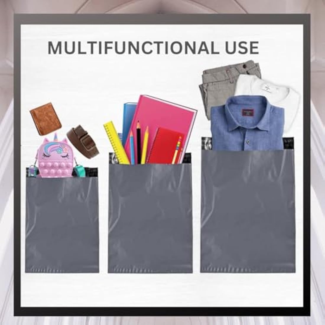DVIVA 50pcs Postage Bags for Clothes |10"x14" Waterproof and Tear-Proof Mailing Bags | Large Parcel Bags for Delivery, Shipping & Packages