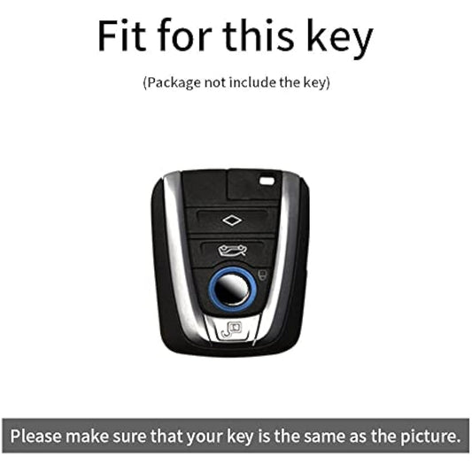 ontto Leather Car Key Case fit for BMW i3 i8 key fob cover keyring Remote Key holder Keychain key shel lKey Protective Accessories Brown