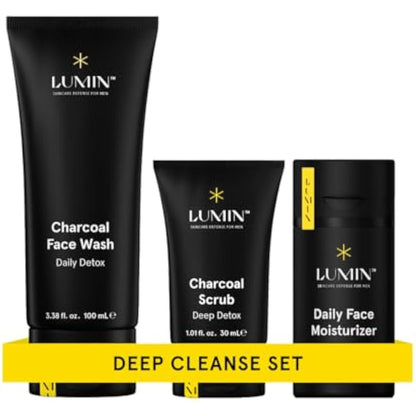 Lumin - Smooth Operator Detox Trio - Mens Skin Care Kit, Mens Face Care Kit for Men, Skincare Kit for Men, Skin Care for Men Gift Set, Face Skin Care for Men, Mens Facial Care