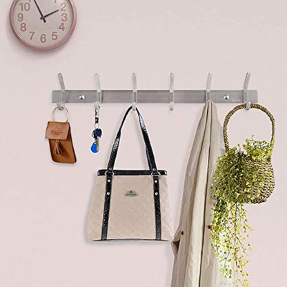 Dripex Coat Hook Rack Wall Mounted 304 Stainless Steel Hanger Heavy Duty Clothes Hat Holder (6 Hooks - 2 Pack)