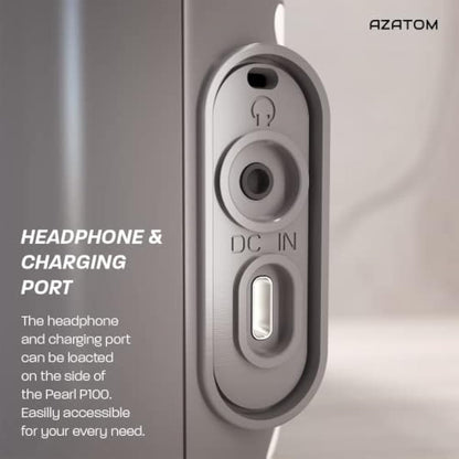 DAB/DAB+ & FM Digital Shower Radio | Bluetooth | IPX5 Waterproof Technology | Rechargeable Battery | Perfect for Home, Bathroom or Outdoors | AZATOM Pearl (Grey)