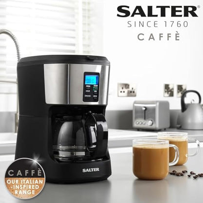 Salter EK4368 Bean to Jug Coffee Machine – Electric Coffee Grinder, 750ml Filter Coffee Maker with Reusable Filter, Digital Display with Programmable Timer, Keep Warm and Auto-Shut Off Function, Black