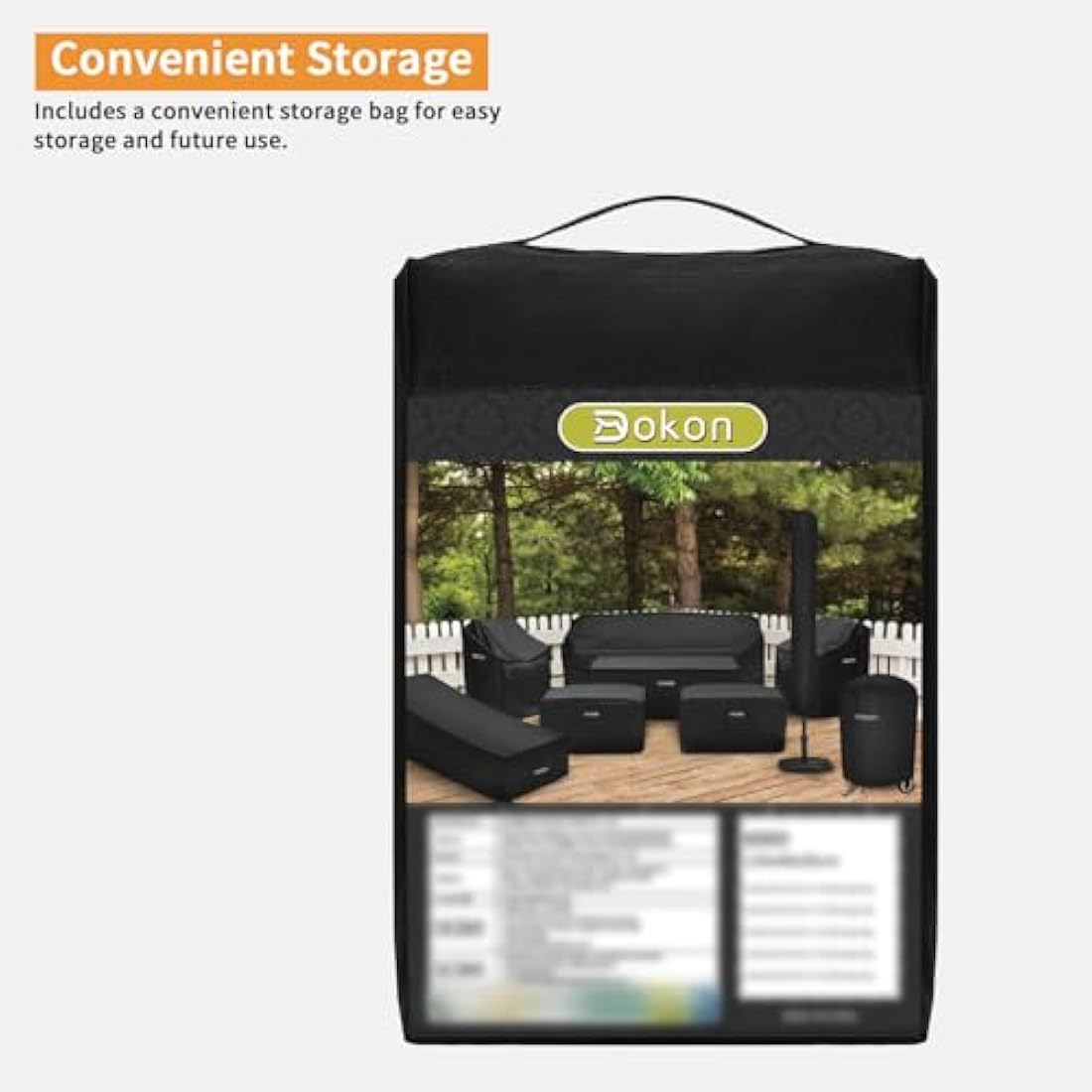 Dokon Garden Stacking Chair Covers Waterproof Heavy Duty Oxford Fabric Garden Chair Covers with Air Vents Windproof Anti-UV Patio Stackable Chairs Cover, Outdoor Chairs Cover (65x75x80/120cm)