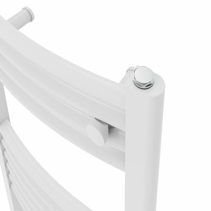 Warmehaus Curved Bathroom Heated Towel Rail Warmer 1200x400mm White