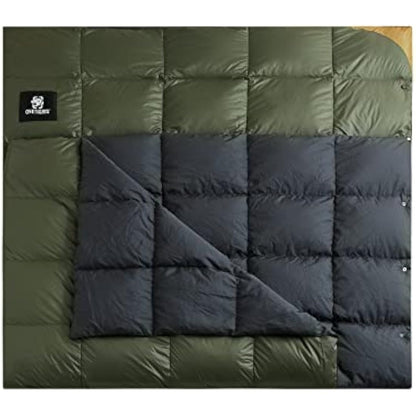 OneTigris Down Camping Blanket 1 Person/2 Person for Warm&Cold Weather Packable Puffy Backpacking Hiking Travel Lightweight Gardening Beach Picnic Quilt