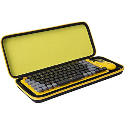 Aenllosi Hard Carry Case for Logitech POP ICON Cambo/Pop Keys Mechanical Wireless Bluetooth Keyboard and Logitech Mouse, Case Only (Yellow)