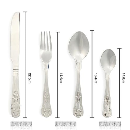Russell Hobbs RH02850EU7 Verona Cutlery Set  24 Piece, 18/10 Stainless Steel, 6 Place Settings, Includes, Forks, Knives, Tablespoons, Teaspoons,