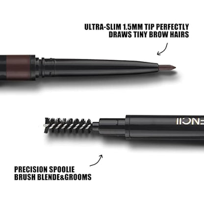 Eyebrow Pencil Natural Look, Black, Easy To Use, Long-Lasting, Waterproof, Precise Application, Vegan & Cruelty-Free 0.08g (105#Black)