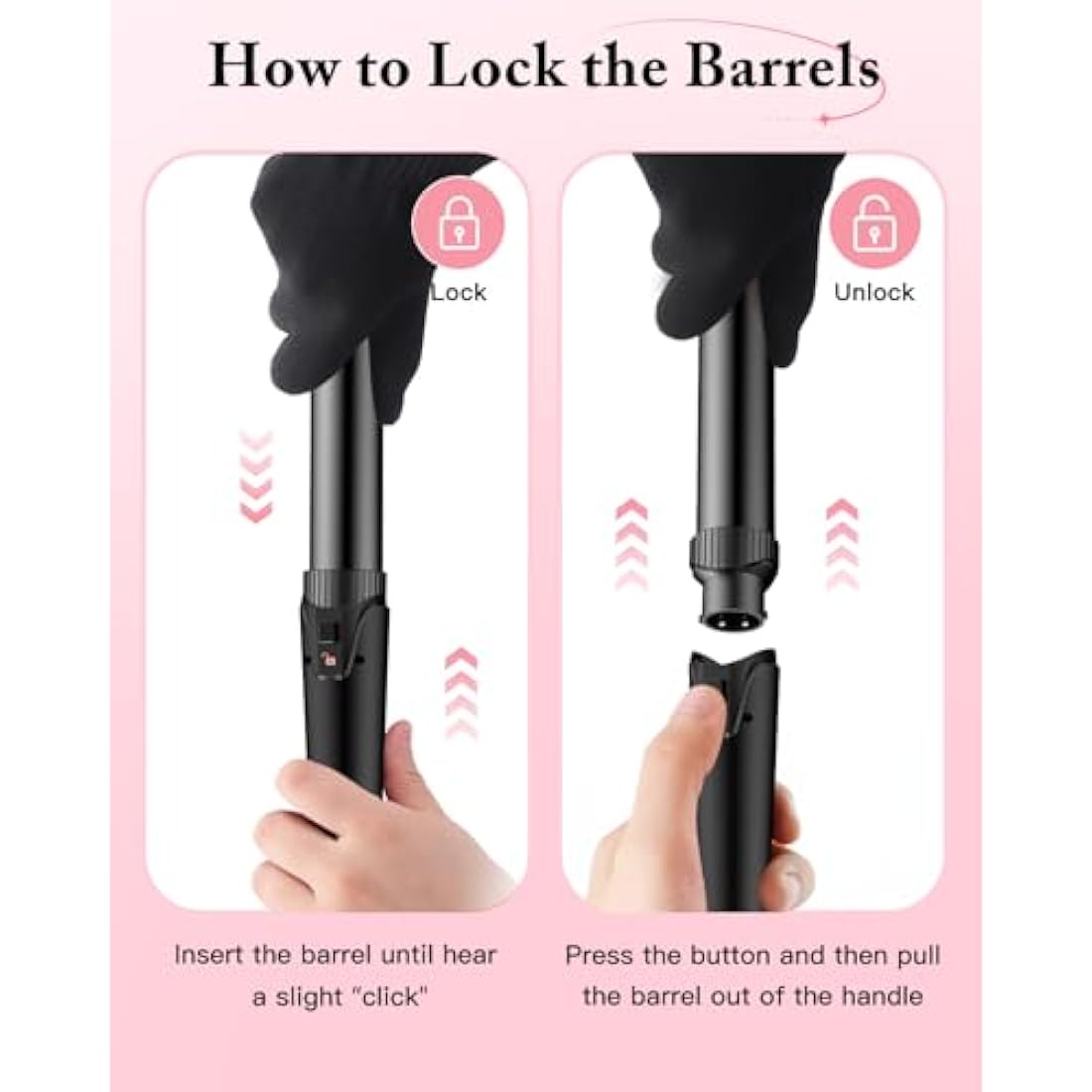 BESTOPE PRO 5 in 1 Beach Waver Hair Curler, Curling Iron (9-32mm) with 2 Temperature Control, Mermaid Hair Waver with Heat-Resistant Glove and 2 Clips for Long Medium Short Hair