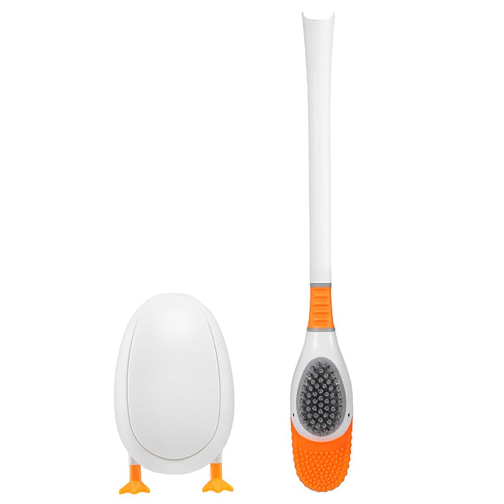 Diving Duck Toilet Brush, Creative Silicone Toilet Brush with Storage Base Long Handled Toilets Brushes for Bathroom