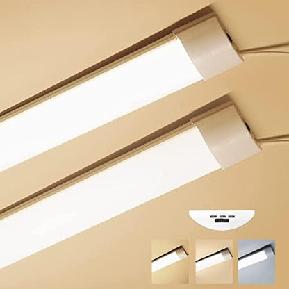Sundertech 3FT 90cm [Set of 2= 6FT 1.8m] LED Batten Light 25w 2760LM (3000K/4000K/6500K 3cct in 1) Selectable Wall Ceiling Mount (3FT 90cm* 2 Packs)