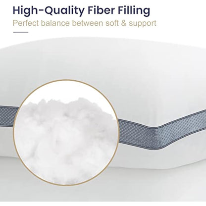 BedStory Bed Pillows 2 Pack, Luxury Pillows for Sleeping Premium Hotel Quality Pillows with Breathable Cover Bounce Back Pillow for Back/Stomach/Side Sleepers Washable, Dark Gray (42×70 CM)