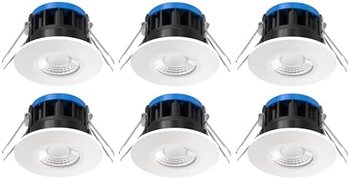 Bright Source All in One Switchable Wattage 8w/10w LED Downlight - 4 Colour Temperatures - 2700K 3000K 4000K 6000K - 3 Bezels IP65 Warm White Cool White Daylight White Spotlight - Pack of 6