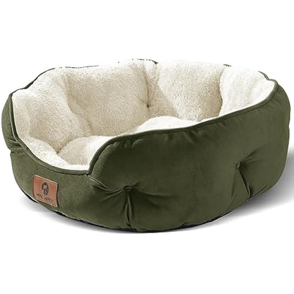 Asvin Medium Dog Bed for Medium Dogs, Cat Beds for Indoor Cats, Pet Bed for Puppy and Kitty, Extra Soft & Machine Washable with Anti-Slip & Water-Resistant Oxford Bottom, Green, 25 inches