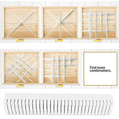 OctBird 10Pcs Drawer Dividers with 30 Pcs Securing Clip(Increase Firmness),Grid Drawer Dividers Adjustable Compartment for Closet Lingerie