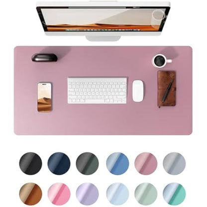 YSAGi Leather Desk Mat, Large Mouse Mat, Non-Slip Desk Pad, Waterproof PU Leather Table Protector Writing Pad for Office and Home (60 x 35 cm, Pale Mauve)