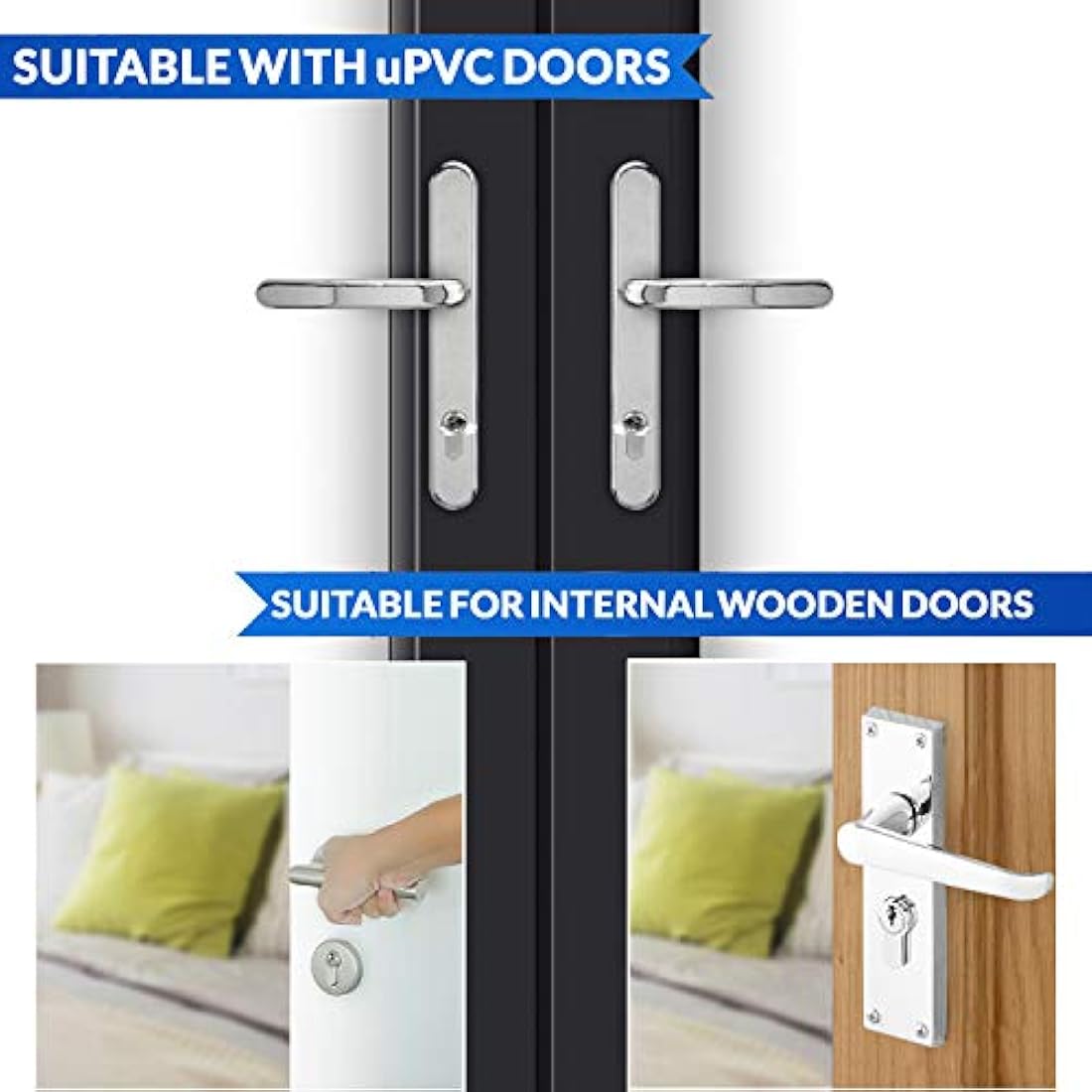 XFORT® Chrome 45/50 Euro Cylinder Lock (95mm), Euro Door Barrel Lock with 3 Keys, Anti-Bump, Anti-Drill and Anti-Pick Door Lock with Key to Ensure High Security for Wooden, UPVC and Composite Doors.