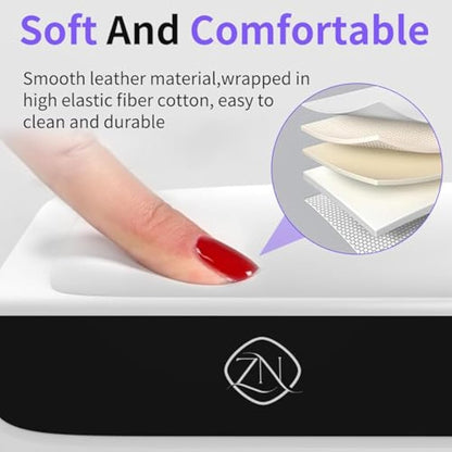 ZIZZON UV LED Nail Lamp with Arm Rest Pillow for Gel Polish 72W Power Nail Light Dryer with 4 Timers and Touch Screen Perfect for Salon or Home Use