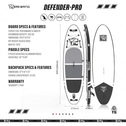 TIGERXBANG Stand Up Paddle Boards 10'6" x 32" x 6"丨10' x 31" x 6" with Premium SUP Board Accessories, Inflatable Paddle Boards for Adults/Kids Stand Up PaddleBoarding
