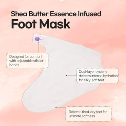 Epielle Moisturizing Foot Masks, 6 Pairs Socks for Dry Feet & Cracked Heels, Relieve and Soften Skin with Sunflower Seed Oil + Avocado Oil + Vitamin E, Korean Skin Care, Foot Spa Gifts for Women