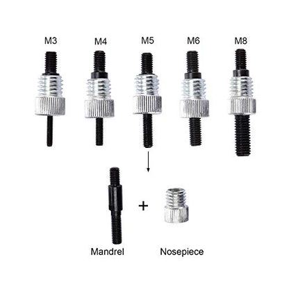 Toprema 126pcs Rivet Nut Tool Kit Set Blind Rivet Nut Hand Riveter Gun Wrench Threaded Insert Rivnut Nutsert M3/M4/M5/M6/M8
