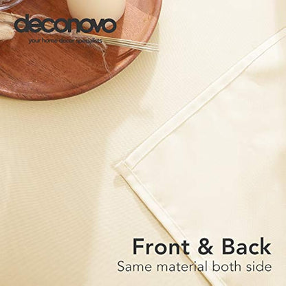 Deconovo Oxford Decorative Cream Tablecloth - Wipeable, Water Resistant, Rectangle, 137x200cm (54x79in), Perfect for Picnics